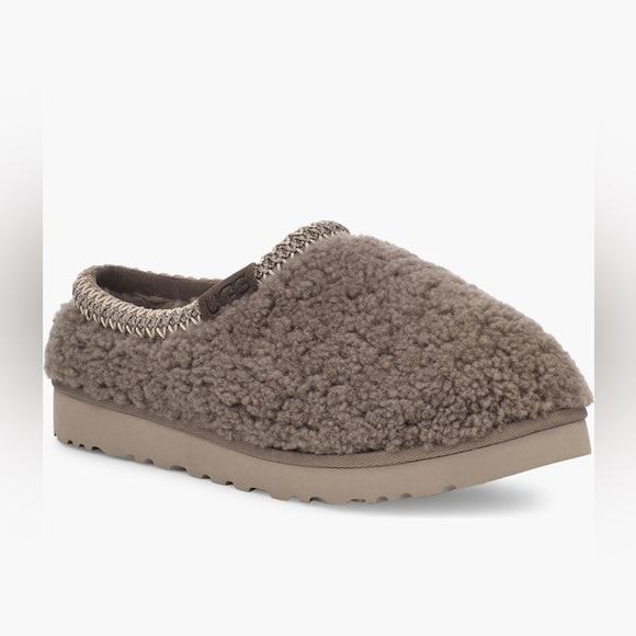 UGG Men's Tasman Gray Maxi Curly Geniune Shearling Slippers - Size 9 - Picture 1 of 8
